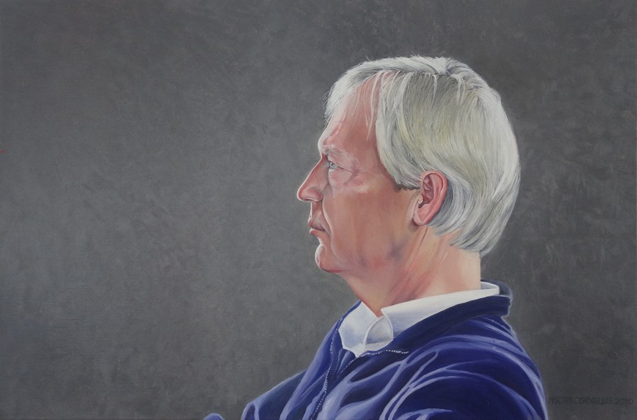 Portret van Dirk Bruining, geschilderd door Marjan Cornelius